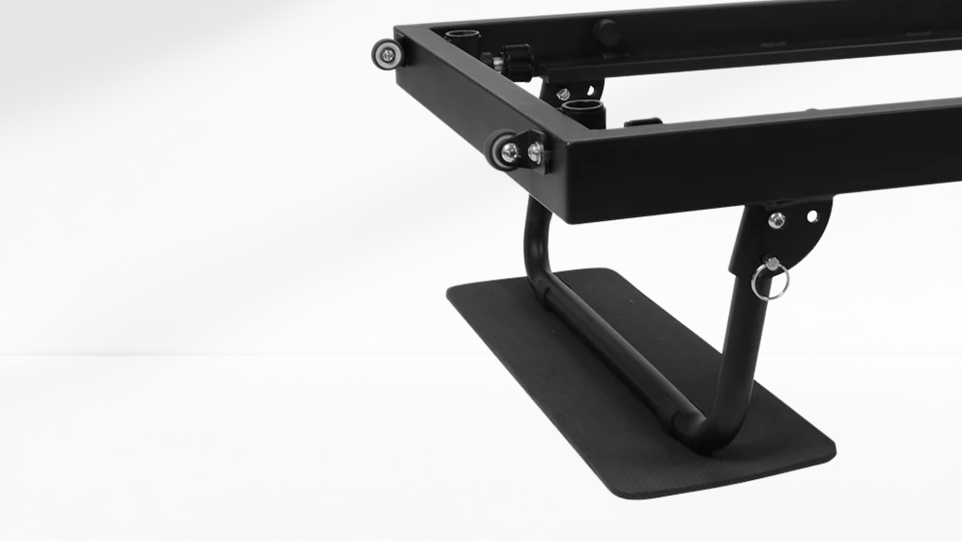 Black metal stand on a white background