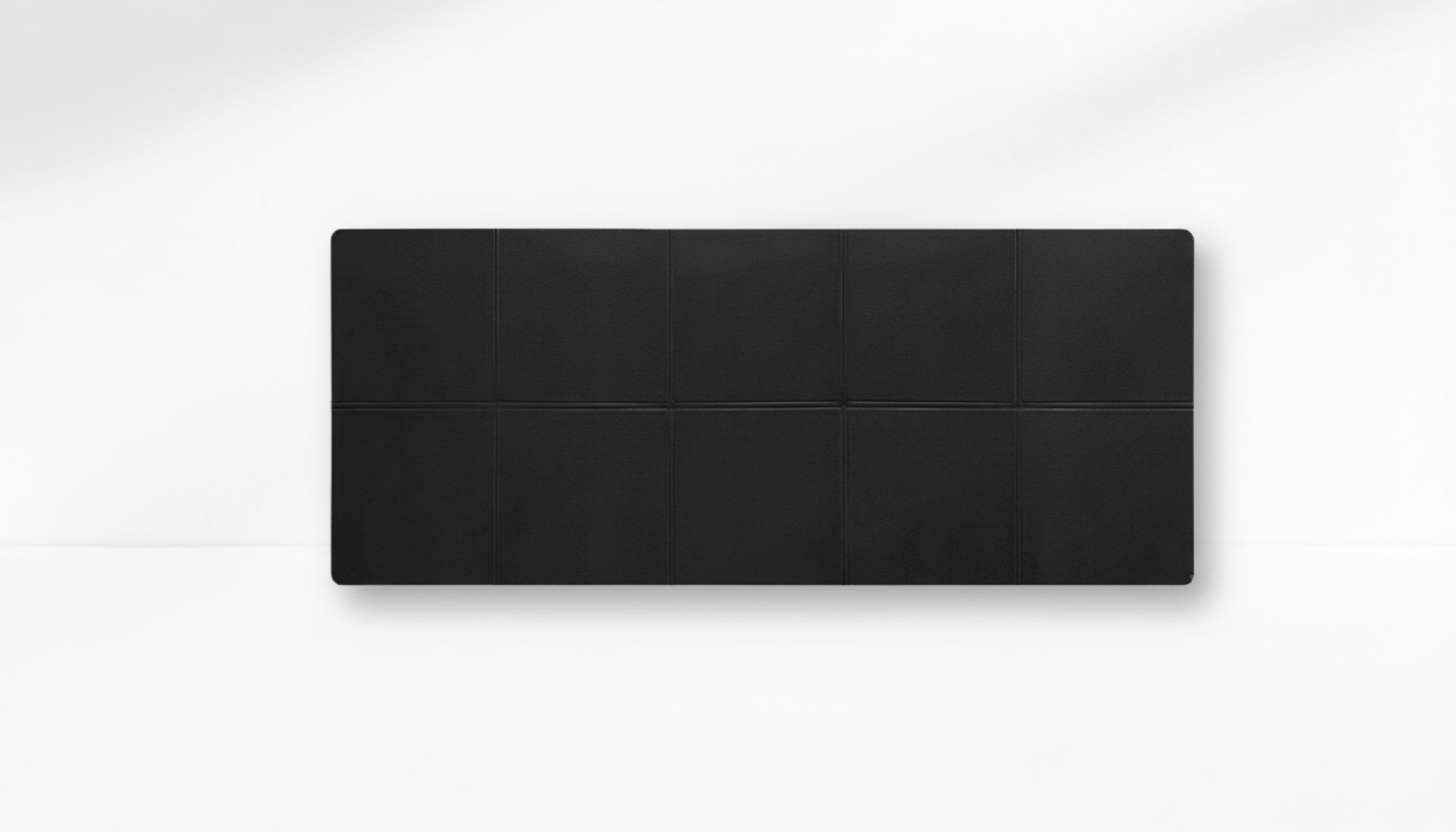 Black rectangular EVA Soft Yoga Mat on a white background