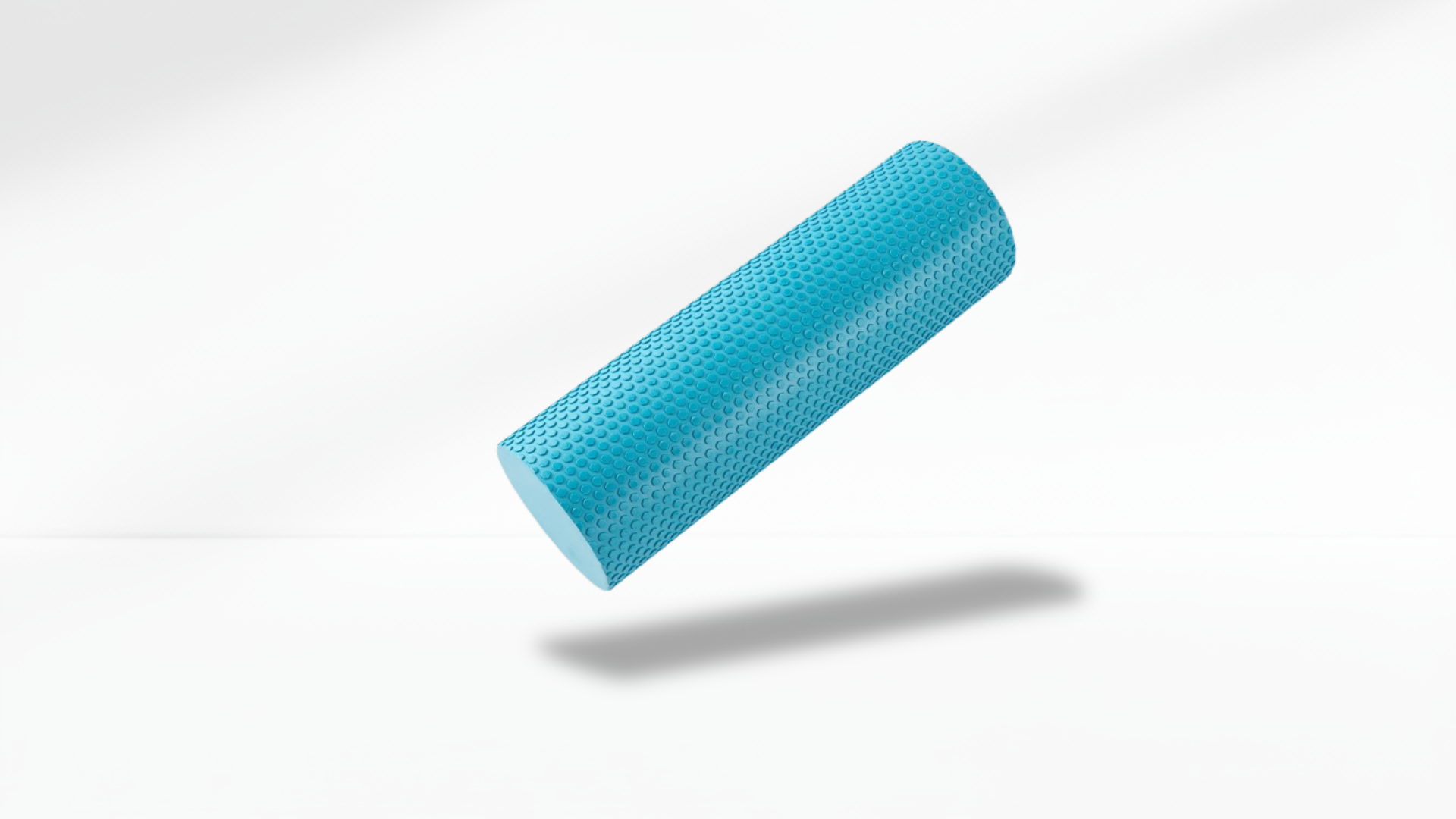Blue EPE Foam Roller Cylinder on a white background