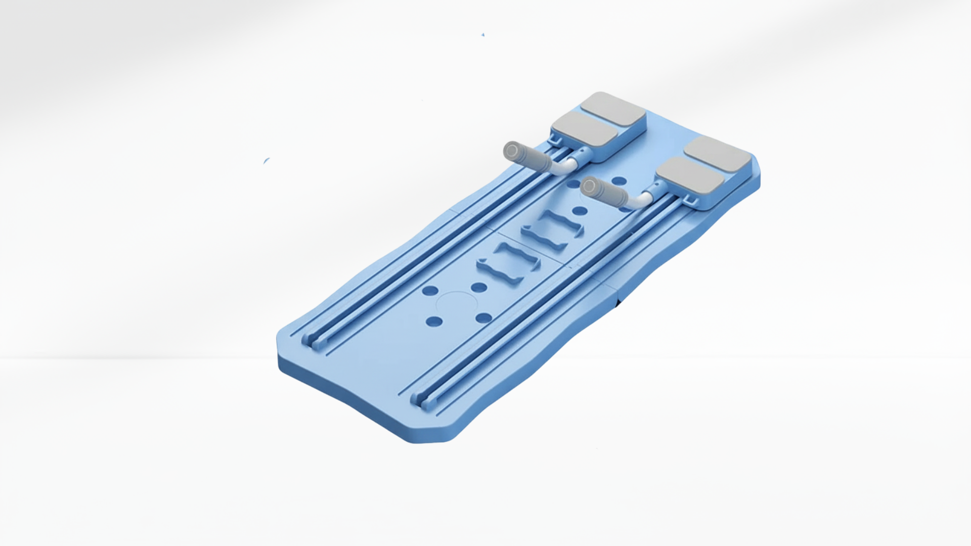 Blue Pilates Board – Side Resistance Ropes a white background