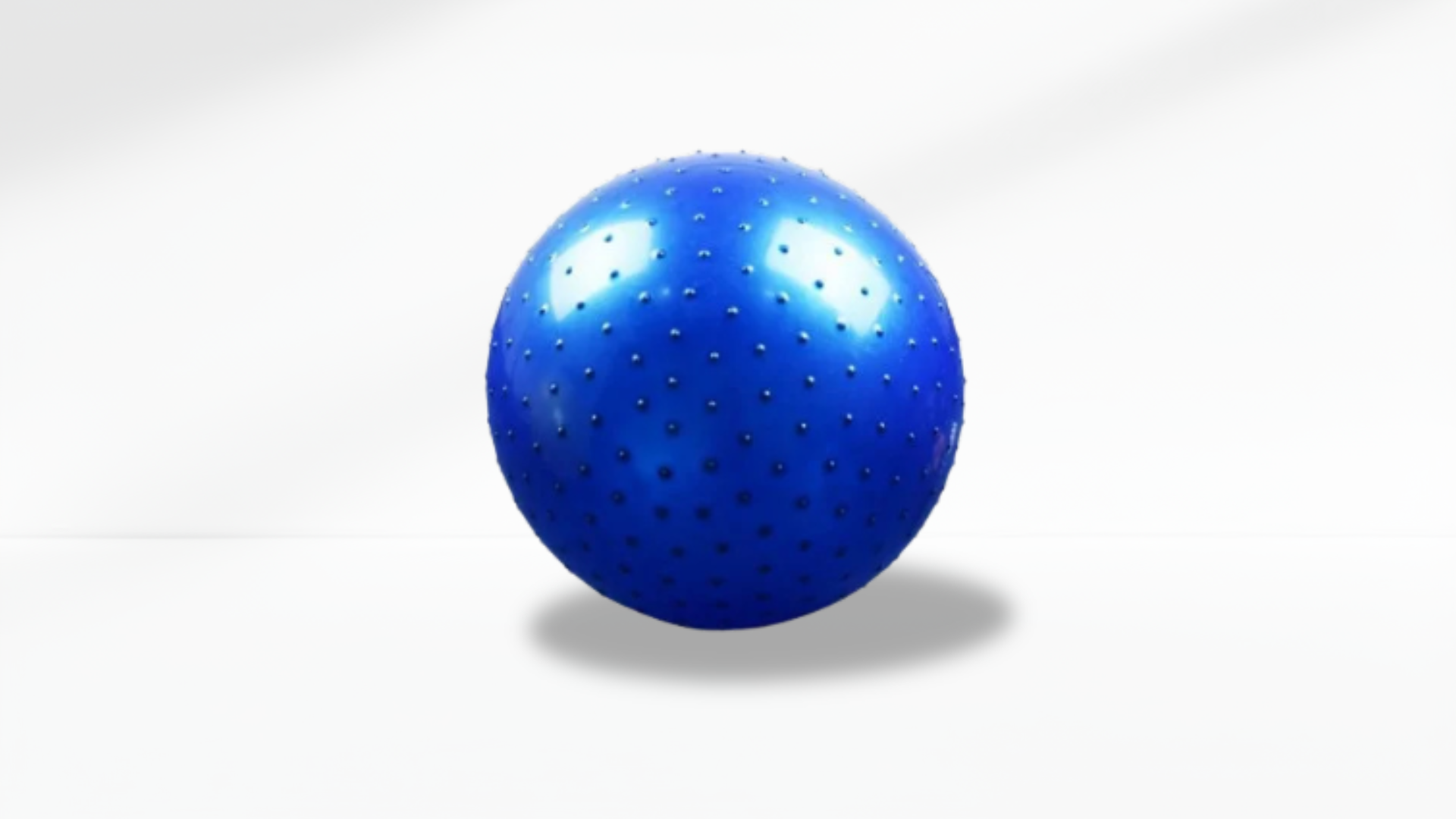 Blue anti-slip ball with holes on a white background