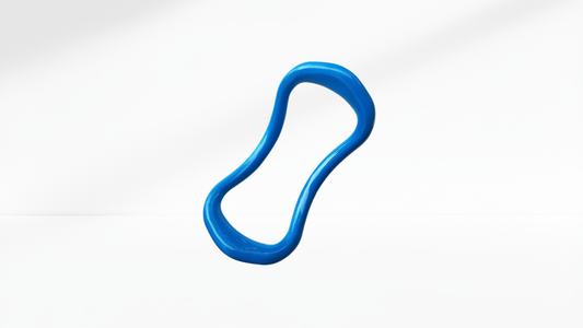 Blue pilates ring on a white background