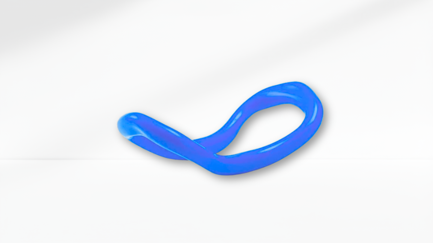 Blue silicone pilates ring on a white background