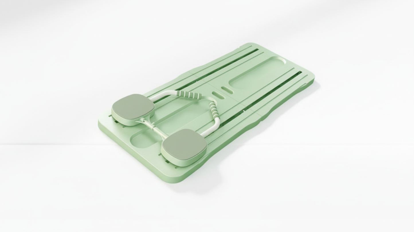 Green Pilates Board – Without Resistance Rope on a white background