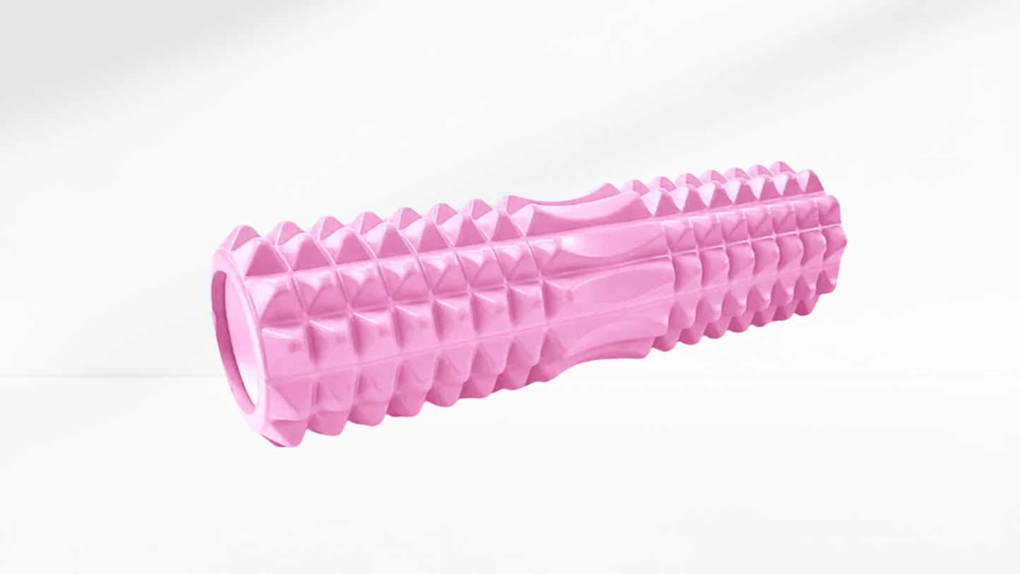 Pink EVA Foam Roller 33 cm on a white background