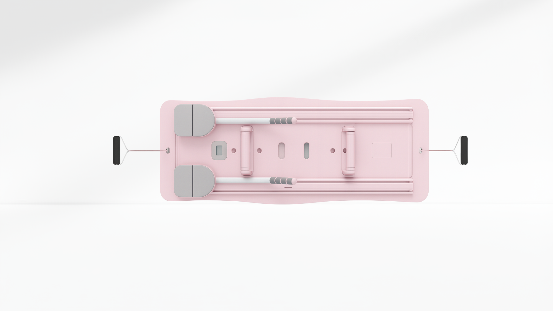 Pink Pilates Board –  Resistance Ropes (Front & Back) on a white background