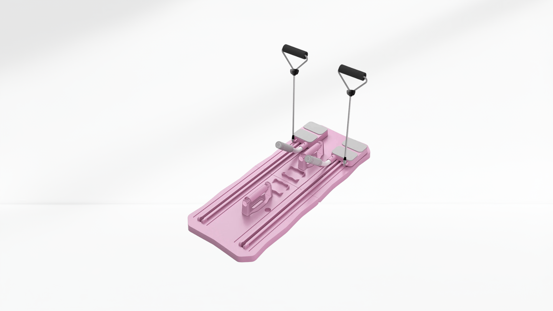 Pink Pilates Board – Side Resistance Ropes two handles on a white background