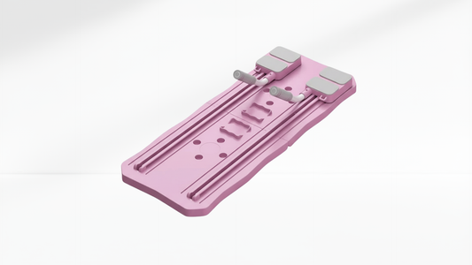 Pink Pilates Board – Side Resistance Ropes with screws on a white background