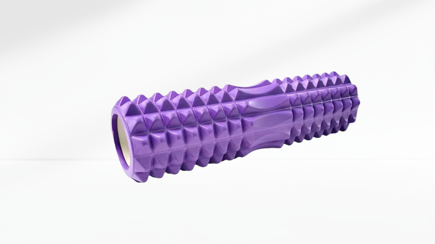 Purple EVA Foam Roller 33cm on a white background