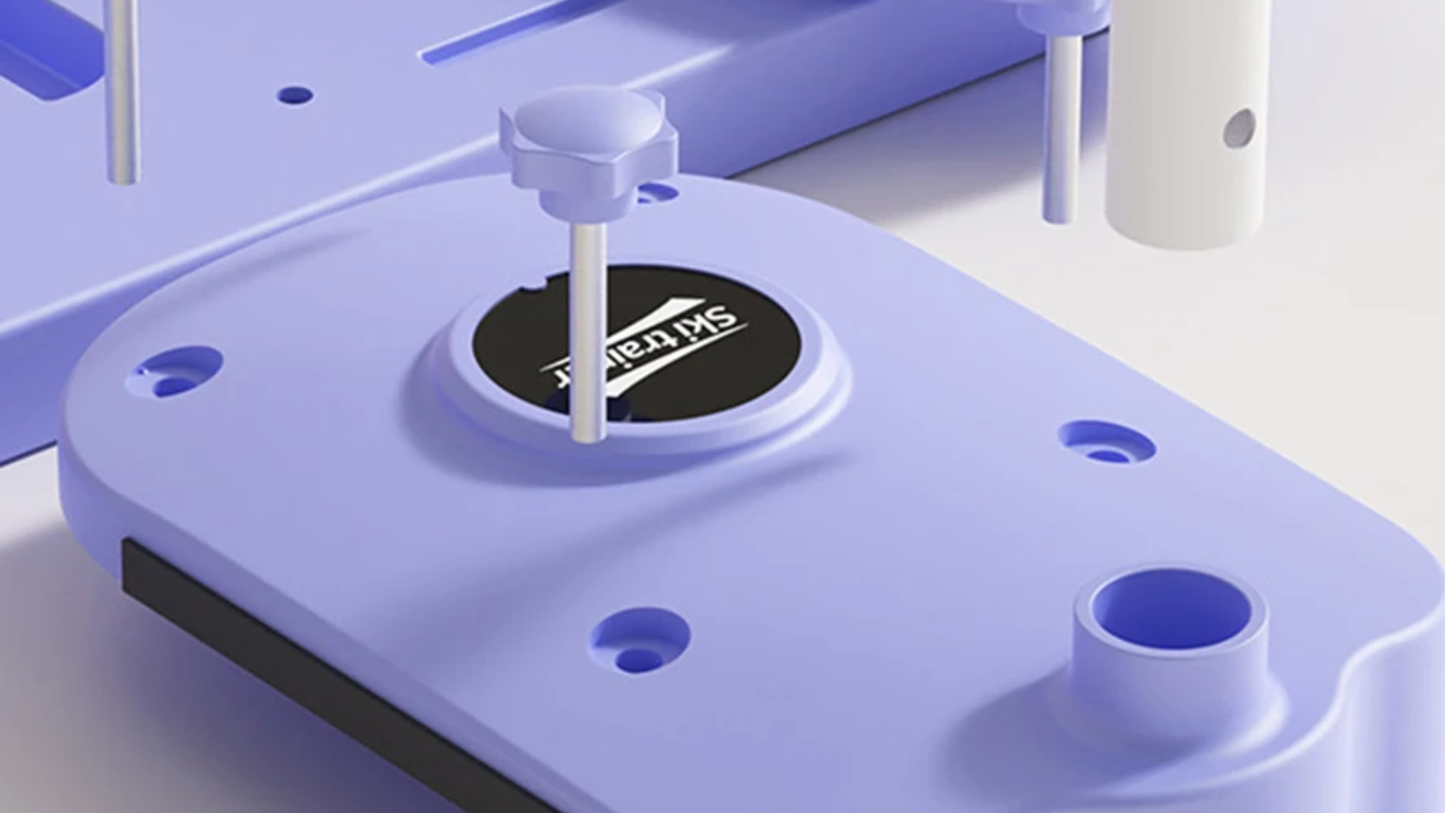 Purple Pilates Ski Board – Pelvic & Hip Strengthener component with a brand logo on a light background