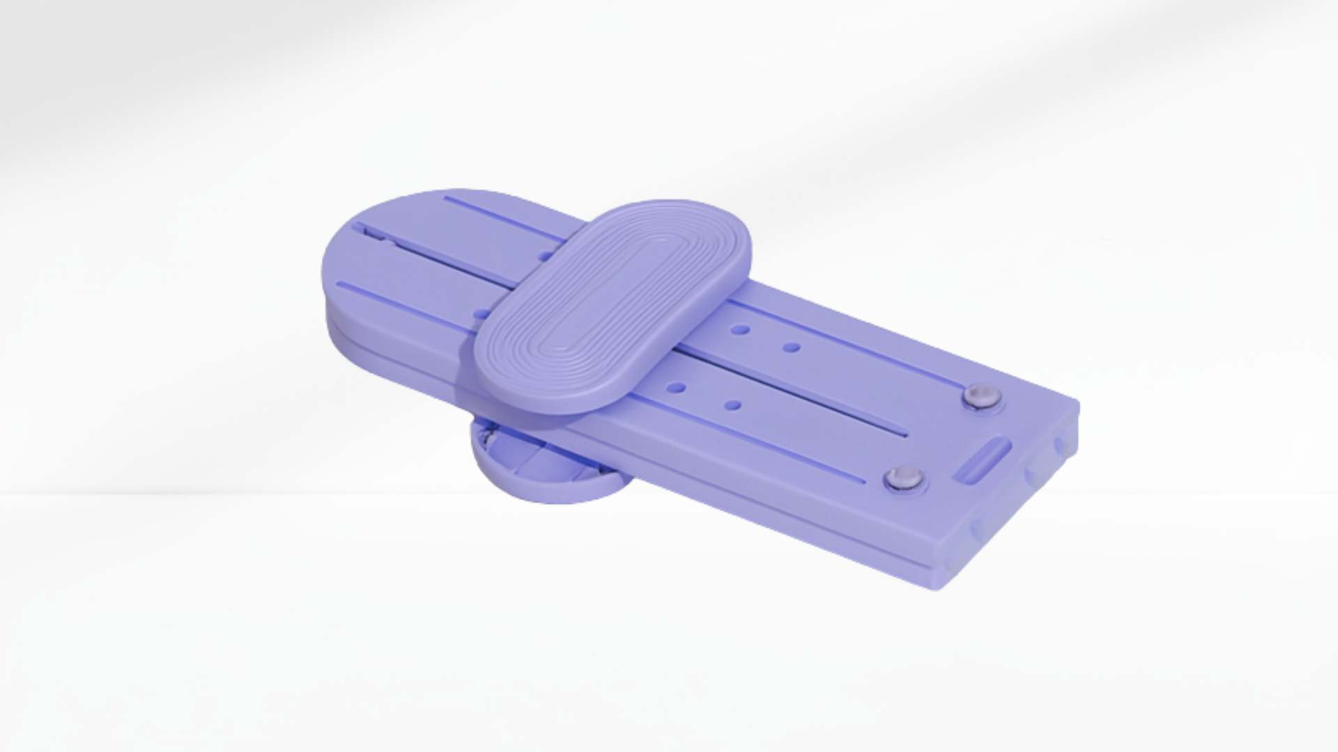 Purple Purple Pilates Ski Board – Pelvic & Hip Strengthener with attachments on a white background folding with adjustable straps on a white background