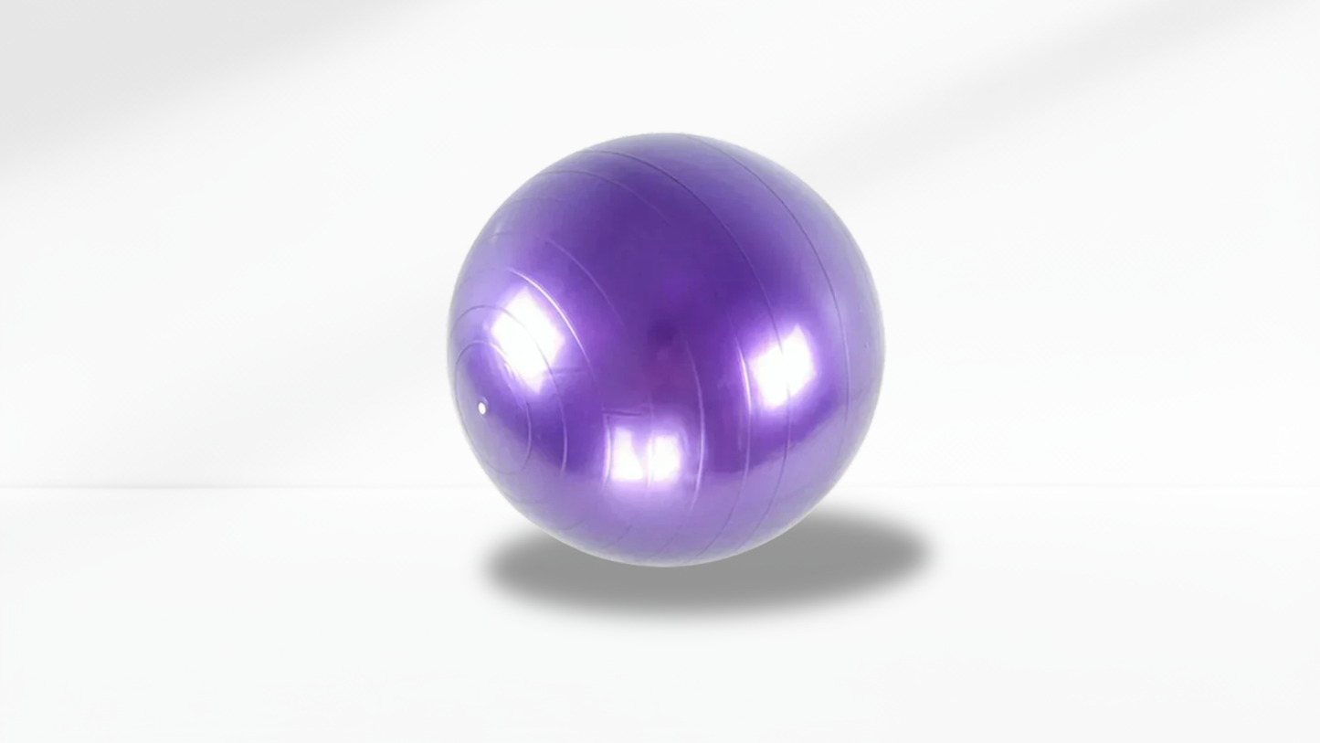 Purple exercise ball  on a white background