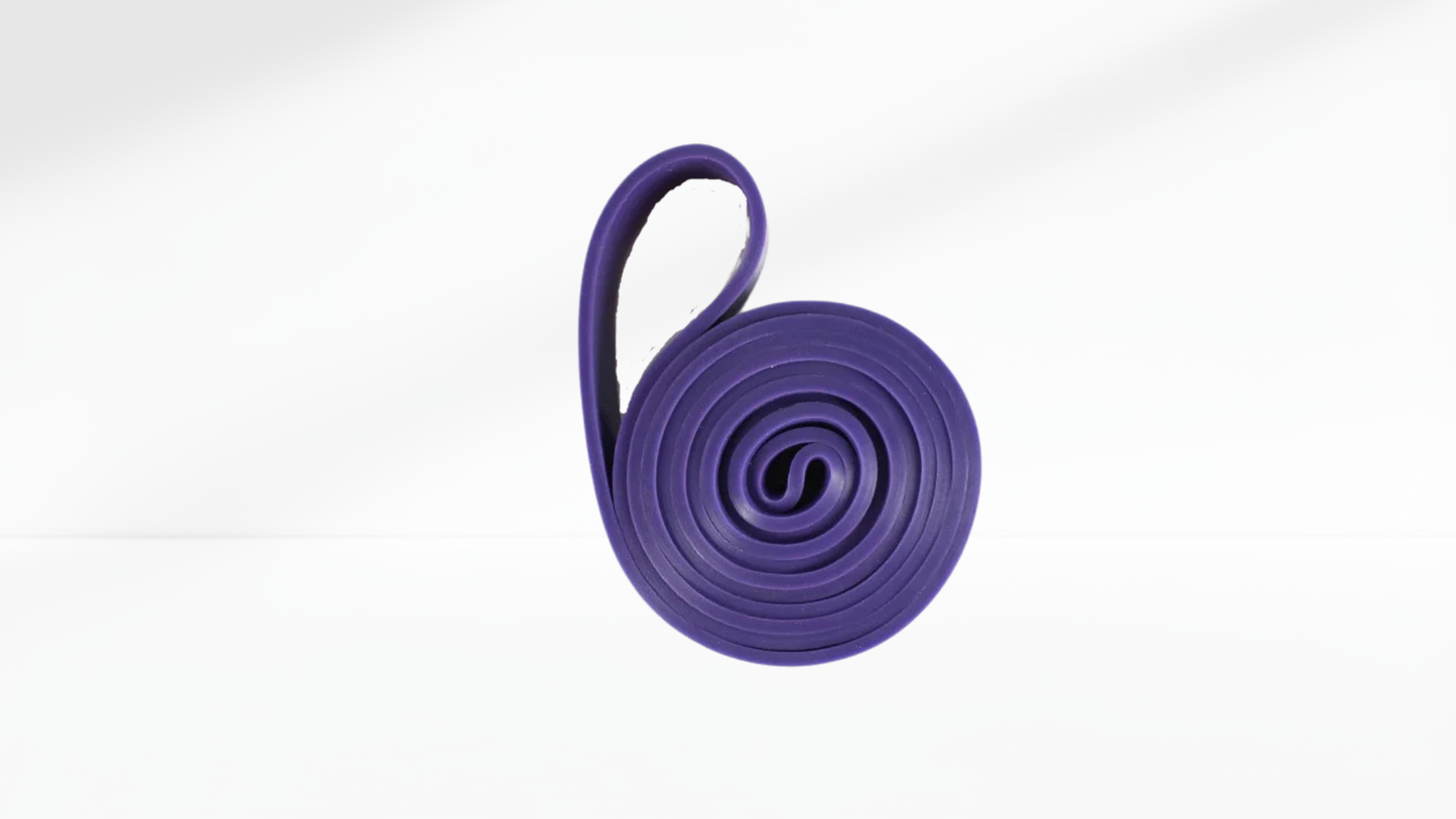 Purple resistance band on a white background