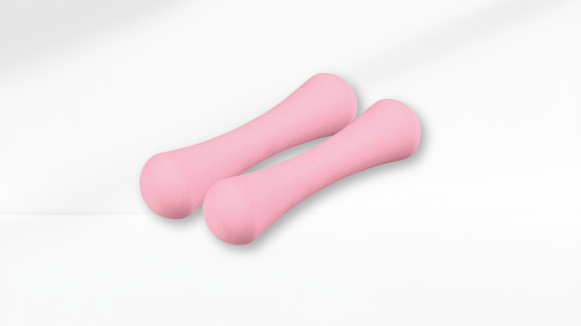 Two pink fDumbbells – Candy Color Compact on a white background