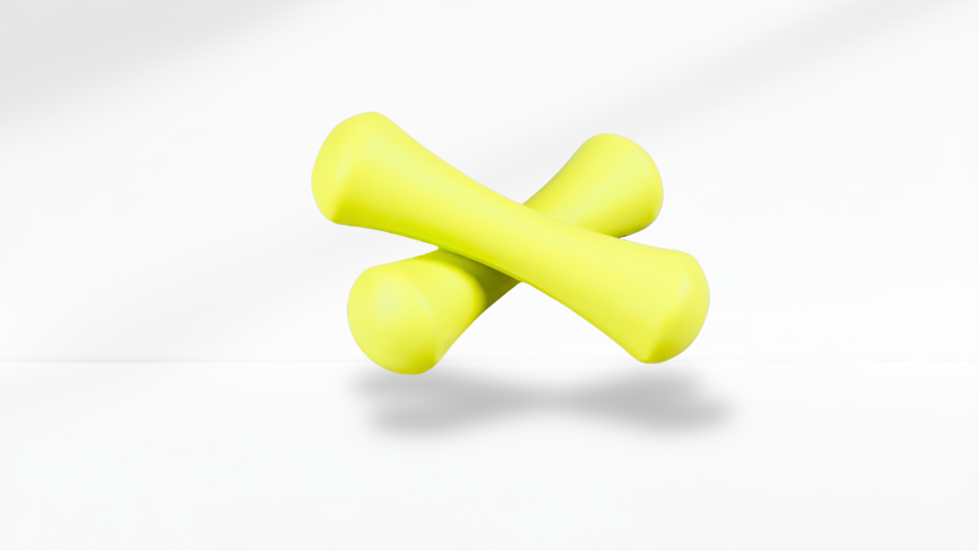 Two yellow Dumbbells – Candy Color Compact stacked on a white background