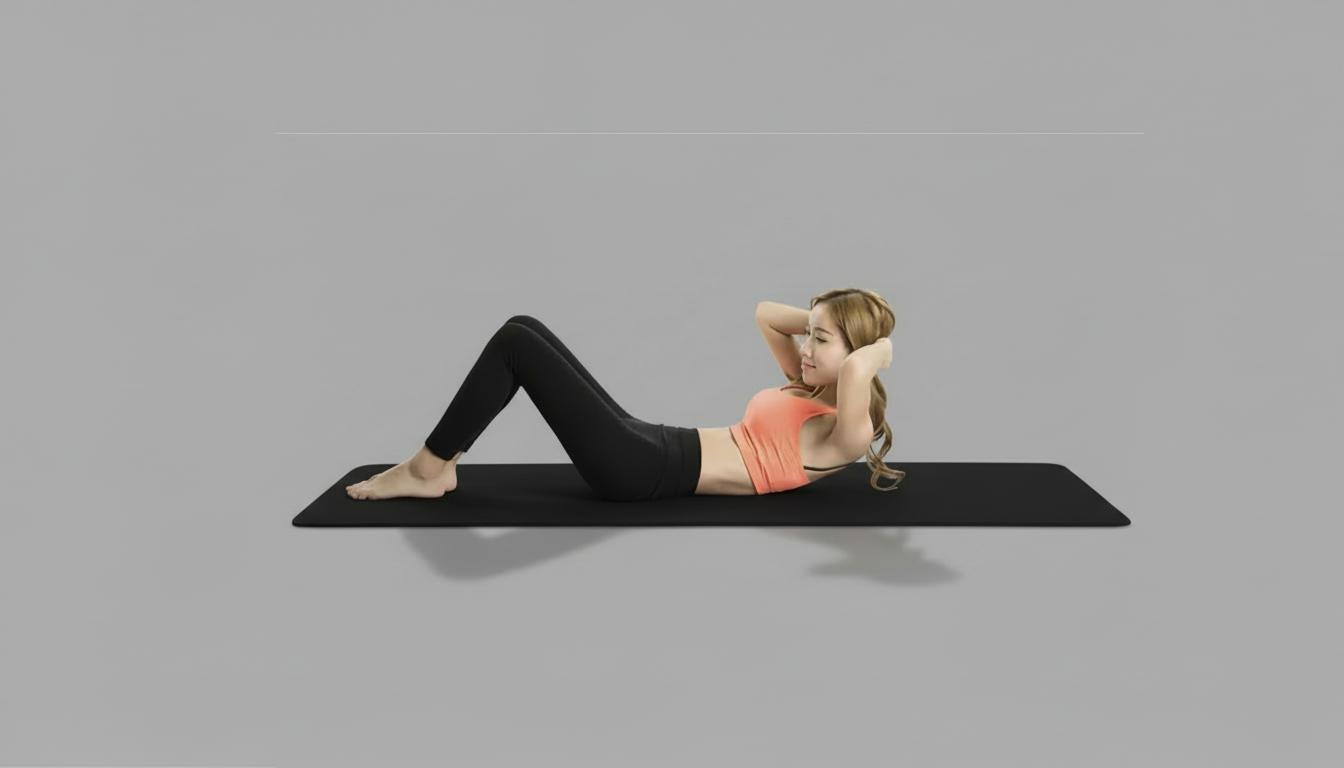Woman performing a yoga pose on a black EVA Soft Yoga Mat against a gray background