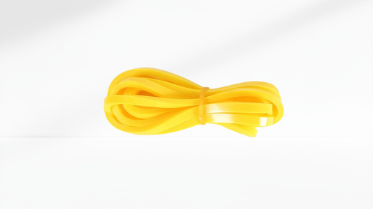 Yellow Resistance Band Latex Elastic  on a white background