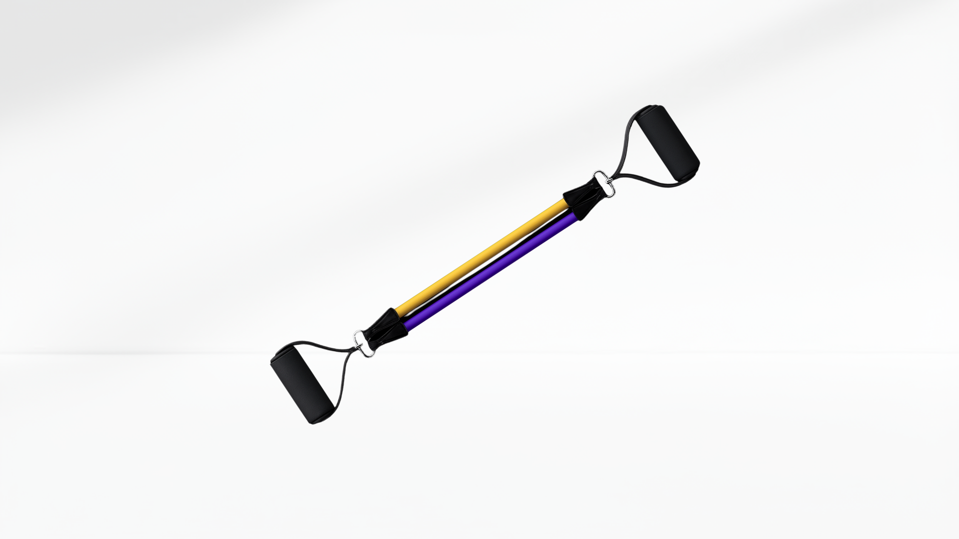 Yellow and purple Adjustable Resistance Bands Set on a white background