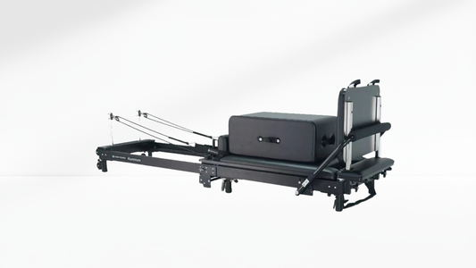 back of a Pilates Reformer – Foldable with Box on a white background