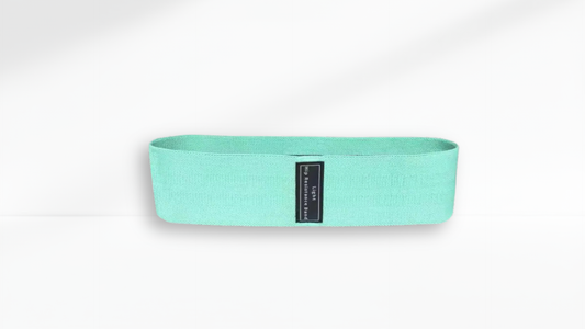 green resistance band on a white background