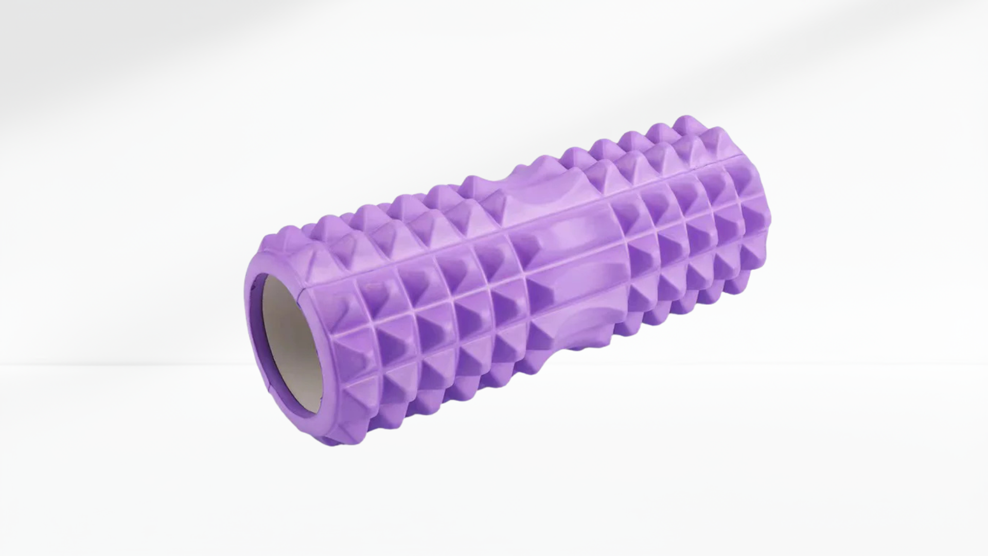 purple EVA Foam Roller 30 cm on a white background